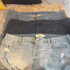 Set of Plus size Denim & Khaki Shorts Sz 24 Lane Bryant -Torrid- Avenue